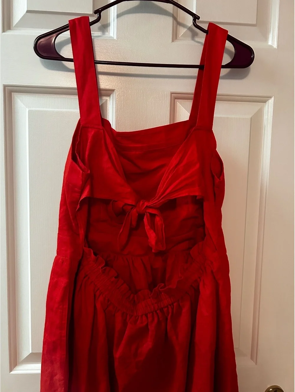 J.Crew Red Linen Cotton Blend Sleeveless Dress Size Large